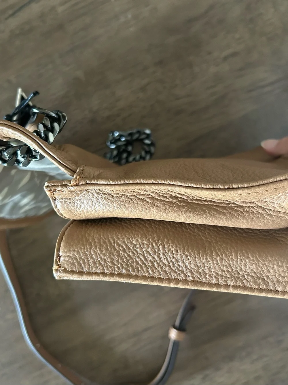 Aimee Kestenberg Tan Leather Heart-Accent Crossbody Bag